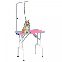 Pawhut Table De Toilettage Pour Petits Chiens, Table De Toilettage Pliable Pour Chiens Et Chats Avec