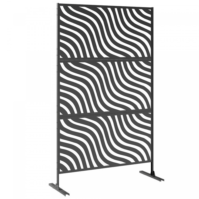 Ecran de confidentialite exterieur Outsunny, separateur exterieur freestanding, noir