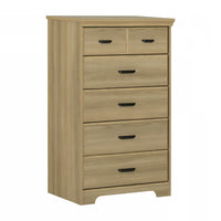 Commode verticale Versa à 5 tiroirs - frêne naturel