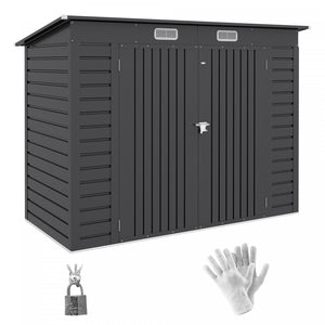 Outsunny Abri De Jardin En Metal Galvanise 8 X 4 Pieds Avec 2 Events