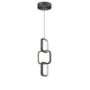 Luminaire suspendu Patsy de Dainolite en silicone blanc qui diffuse la lumière, avec fini noir mat et ampoule à DEL de 20 W