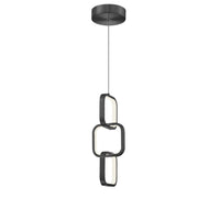 Luminaire suspendu Patsy de Dainolite en silicone blanc qui diffuse la lumière, avec fini noir mat et ampoule à DEL de 20 W