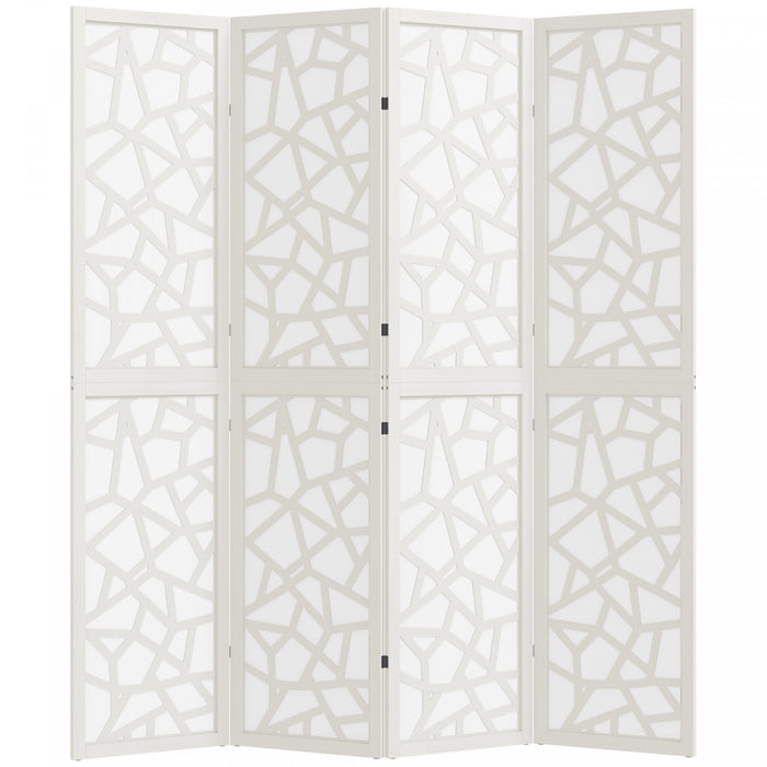 HOMCOM Paravent 4 Panneaux, Cloison Pliable Leger 5.6 pi, Blanc