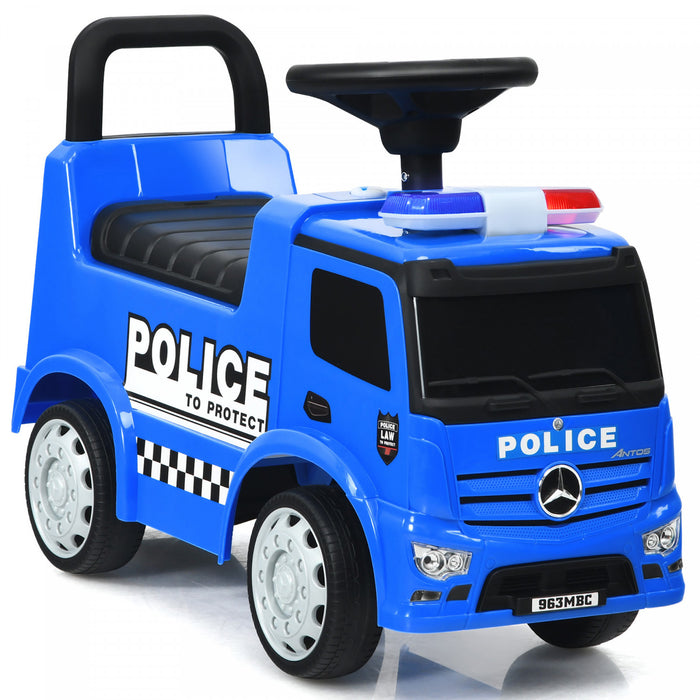 Costway Enfants Rouler Sur Pousser Voiture De Police Mercedes Benz Pousser Et Rouler Racer Sous Licence