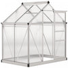 Outsunny Serre, Serre De Plain-pied Transparente Avec Porte Coulissante