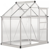 Outsunny Serre, Serre De Plain-pied Transparente Avec Porte Coulissante