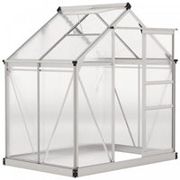 Outsunny Serre, Serre De Plain-pied Transparente Avec Porte Coulissante