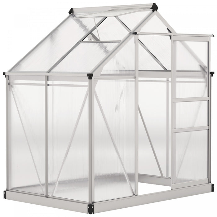 Outsunny Serre, Serre De Plain-pied Transparente Avec Porte Coulissante