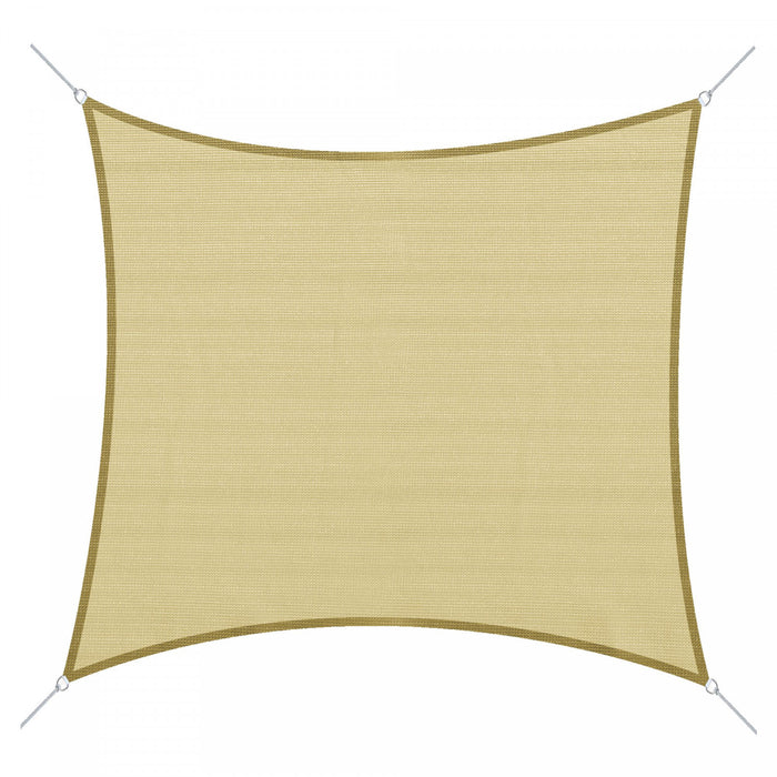 Voile D'ombrage Carre 3 X 3 M Polyethylene Haute Densite Resistant Aux Uv Coloris Sable