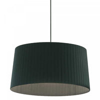 Luminaire suspendu Ramira de Dainolite avec abat-jour à ruban noir, fini noir mat et 1 ampoule incandescente