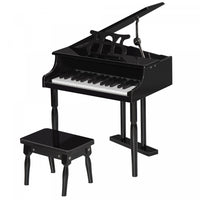 Homcom Moderne Enfants Piano 30 Touches Ensemble De 2 Mini Jouet Pour Enfant Piano A Queue Avec Pupi