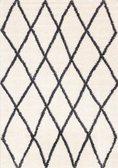 Fairmont White Grey Trellis Rug, 6'7" x 9'10" Indoor Area Rug | Tapis Fairmont treillis blanc gris, 6'7" x 9'10"