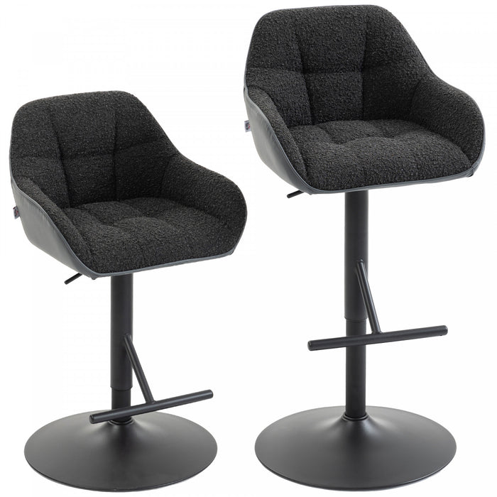 Tabourets de bar HOMCOM, ensemble de 2, reglables pivotants hauteur comptoir