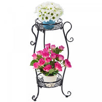 Support De Pot De Fleur A 2 Etageres Outsunny Presentoir De Plantes Autoportant A 2 Niveaux Interieu