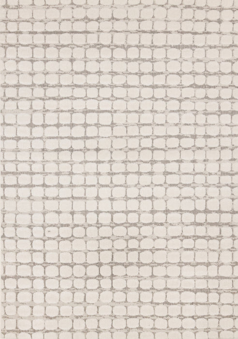 Tapis Oslo White a grands galets, 6'7\" x 9'6\"