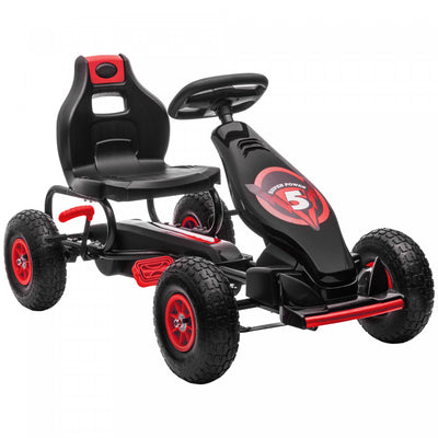 Aosom Kids Pedal Go Kart, Ride On Toys For Boys Girls With Ergonomic Adjustable Seat, Rubber Wheels |Aosom Go Kart A Pedales Pour Enfants, Jouets A Enfourcher Pour Garcons Et Filles Avec Siege Ergonomi