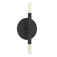 Applique murale Wand de Dainolite avec fini noir mat et 2 ampoules