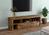 Meuble pour téléviseur de 59 po avec 1 grand tiroir et 5 tablettes - bois recyclé brun 