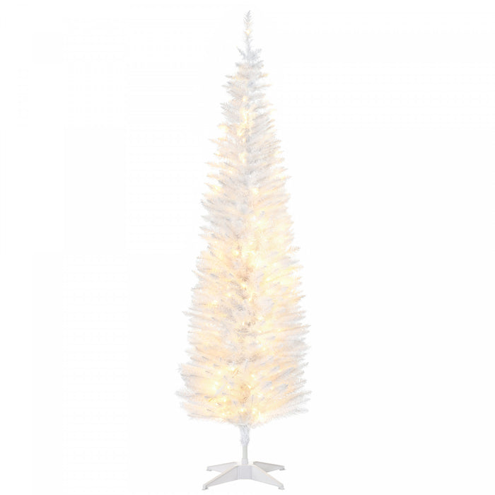 Homcom Arbre De Noel Artificiel Illumine 6 Pi Avec Lumieres Led Blanc Chaud
