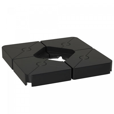 Outsunny Umbrella Weights for Cantilever Parasols, Set of 4 Parasol Base Weights, Black
