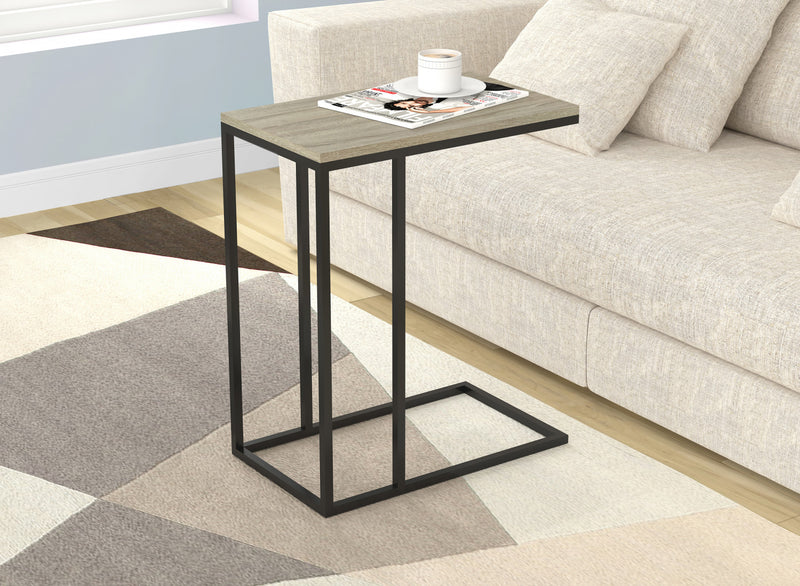 Table de bout en forme de C de 19 po avec armature en métal - taupe foncé