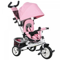 Qaba Tricycle 4 En 1 Pour Tout-petits, Tricycle Pour Enfants Avec Auvent Pliable, Poignee Et Housse