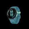 Montre intelligente Garmin Bounce 2 Turquoise pour enfants - Suivi d'activite, communication bidirectionnelle, mises a jour meteo, alarmes chronometre, fonction d'assistance, defis familiaux