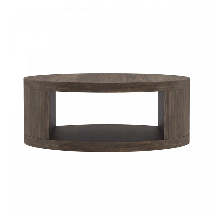 Table basse ronde contemporaine Alure 36\" en noyer
