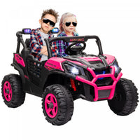 Qaba Voiture Electrique 2 Places Pour Enfants, Alimentee Par Batterie 24 V, Avec Telecommande, 3 Vit