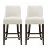 Tabouret de comptoir moderne en bois avec chenille Beever, creme - Lot de 2