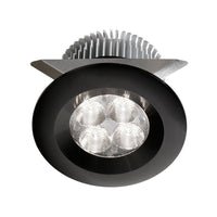 Luminaire cylindrique à encastrer Mpled de Dainolite à intensité variable, avec fini noir et ampoule de 8 W