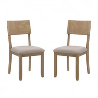 Chaise de salle à manger Jorissen en tissu d’apparence lin gris - ensemble de 2