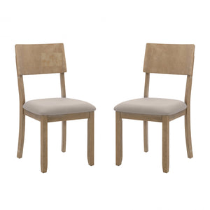 Chaise de salle à manger Jorissen en tissu d’apparence lin gris - ensemble de 2