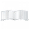 Pawhut Porte Pour Chien Pliable Avec Porte, 3 Panneaux Porte Pour Animaux De Compagnie Autoportante Avec Pieds De Soutien Parc Interieur Pour Chiens Moyens Et Ci-dessous, Blanc
