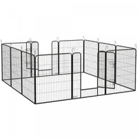 Pawhut Parc Pour Chien En Metal Robuste, Cloture D'exercice Pour Animaux De Compagnie Pour L'exterie