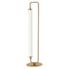 Lampe de table Freya de Dainolite en acrylique blanc, avec fini laiton vieilli et 1 ampoule à DEL