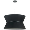 Luminaire suspendu Caterine de Dainolite de 24 po de diamètre, avec abat-jour noir, anneau noir, fini noir mat et 4 ampoules