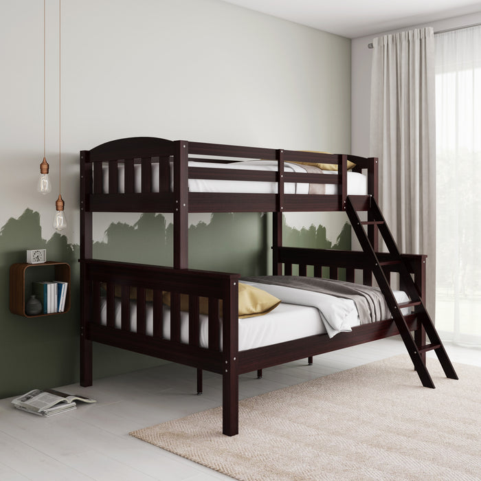 Lits superposés Airlie de DHP avec lit simple au-dessus du lit double - espresso