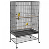 Pawhut Cage A Oiseaux 60\" Avec Support Pour Calopsittes Canaris Inseparables Pinsons, Cage A Perruches Avec Roues, Plateau Amovible, Etagere De Rangement
