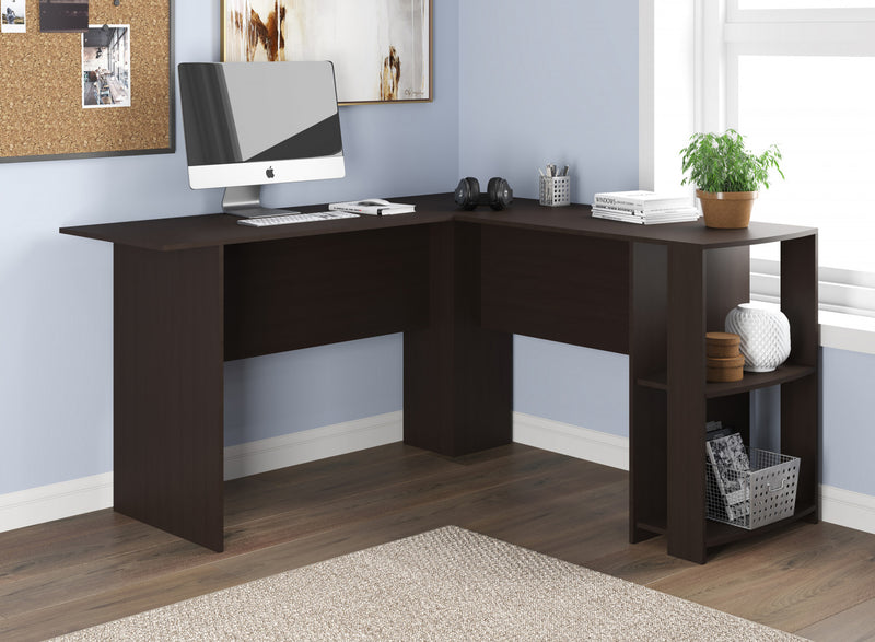 Bureau d’ordinateur de 55 po avec rangement et 2 tablettes - cappuccino
