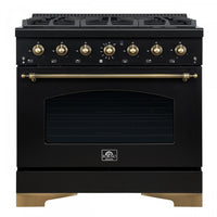 Cuisiniere a double combustible Antico 36 po , noire, 4,5 pi³ - FFSGS6113-36BLK