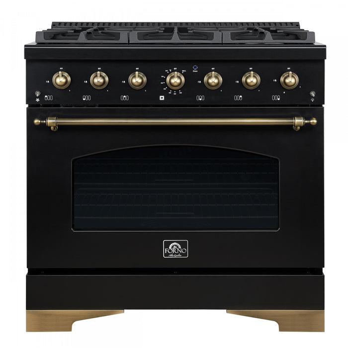 Cuisiniere a double combustible Antico 36 po , noire, 4,5 pi³ - FFSGS6113-36BLK