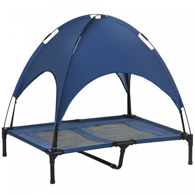 Pawhut Elevated Cooling Pet Bed Portable Raised Dog Cot With Canopy For Medium Large Sized Dogs, Ind|Pawhut Lit De Refroidissement Sureleve Portable Pour Chien Avec Auvent Pour Chiens De Grande Taille,
