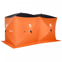 Tente De Peche Sur Glace Avec Abri Sur Glace Portable Pour 8 Personnes Outsunny Avec Fenetres De Ven