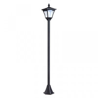 Luminaire Exterieur Solaire Lampadaire Lanterne Classique LED 10 Lm Dim. 15l X 15l X 120h Cm Noir