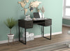Bureau D’etude 42,5 Po Pour Bureau A Domicile Ou Salle De Jeux – Gris Fonce Avec 2 Tiroirs, 1 Etagere Et Base En Metal Noir