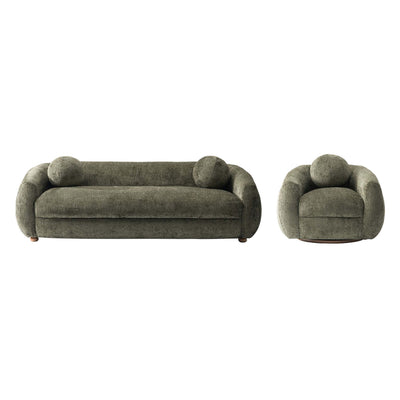 Tribeca Mid-Century Modern 2-Piece Sofa Set in Olive Green | Ensemble de canape 2 pieces Tribeca style mid-century moderne en vert olive