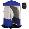 Tente de Douche de Camping Outsunny avec Sac de Douche Solaire et Sac de Transport, Bleu