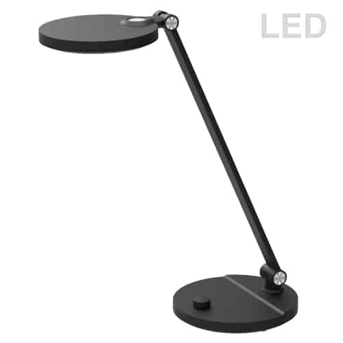 Lampe de table Prescott de Dainolite avec fini noir mat et ampoule de 8 W