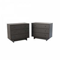  Finnley Table De Nuit A 3 Tiroirs – Chene Noir